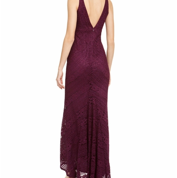 🆕 Glitter Lace Plunge Formal Gown Dress Purple - Picture 2 of 6